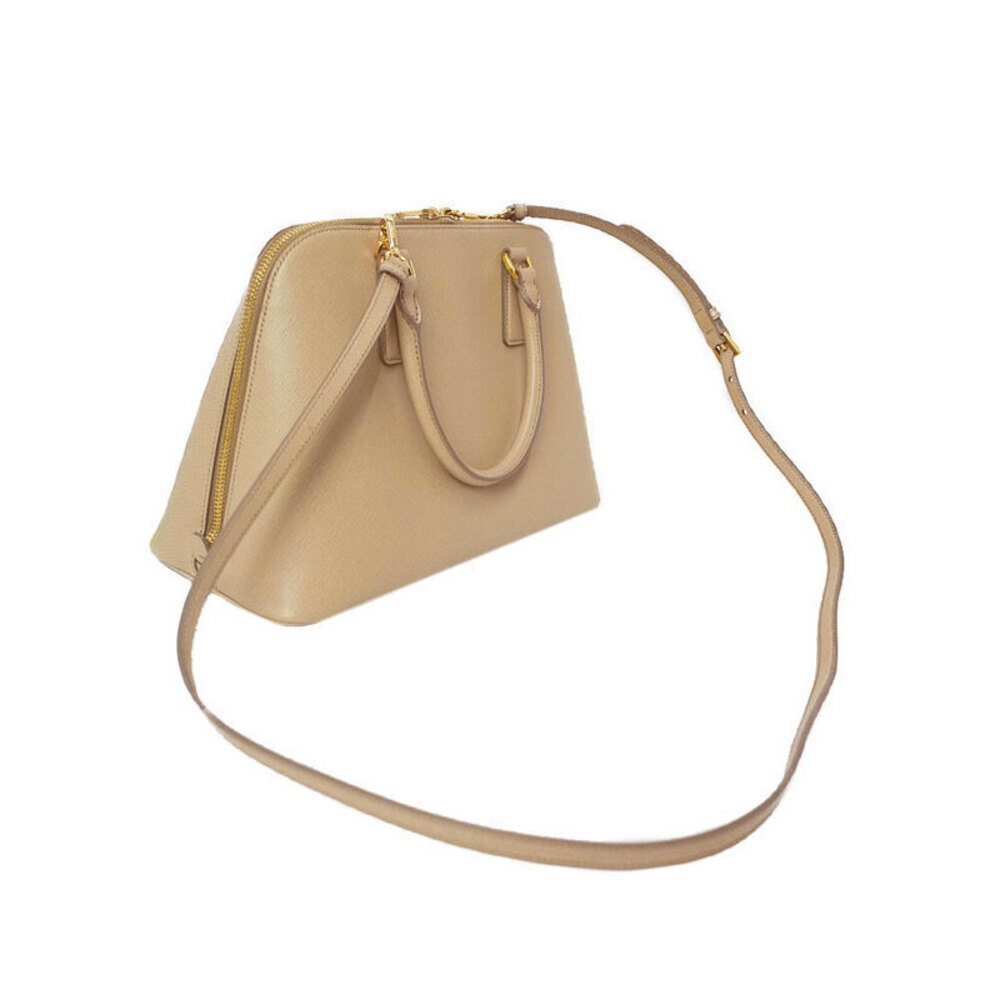Prada leather Tan bag Saffiano beige Promenade